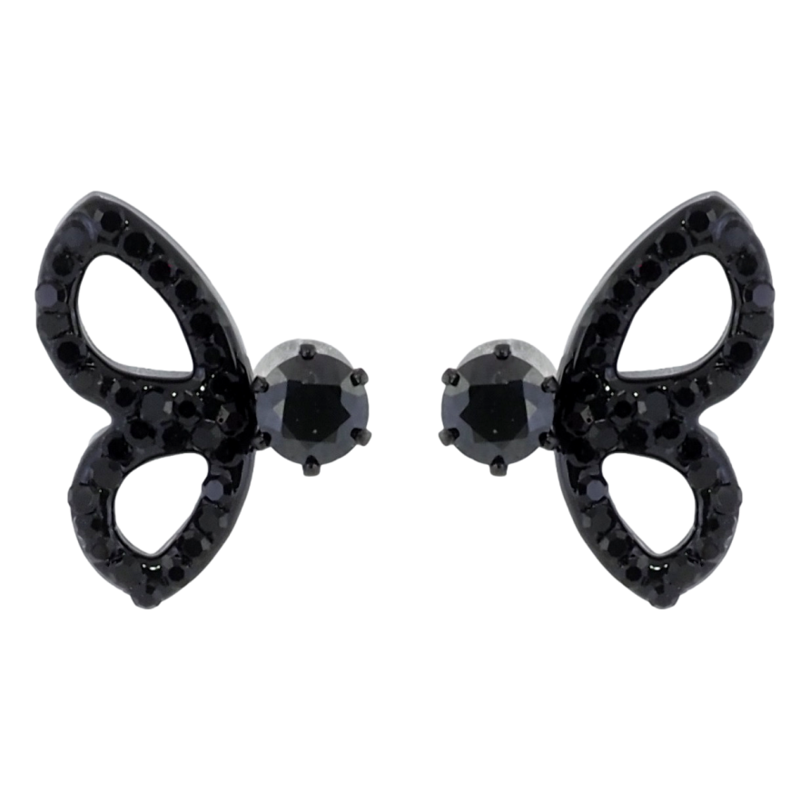 Сережки Xuping колір Black пусети Крила метелика з чорним цирконієм фото №1 Сережки Xuping колір Black пусети Крила метелика з чорним цирконієм фото №1
