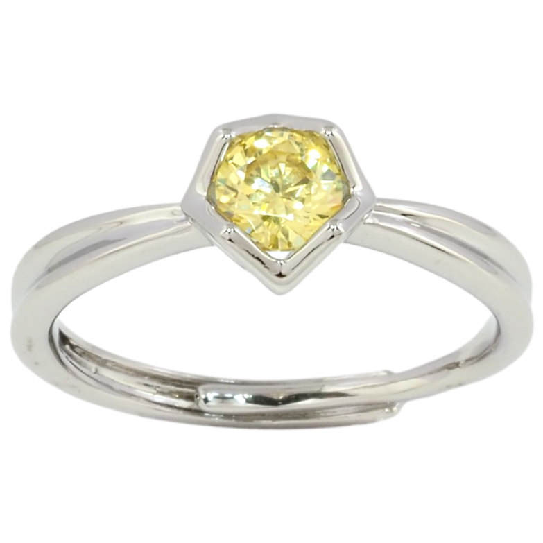 Каблучка Xuping Родій Лимонний кристал в оправі корона фото №13