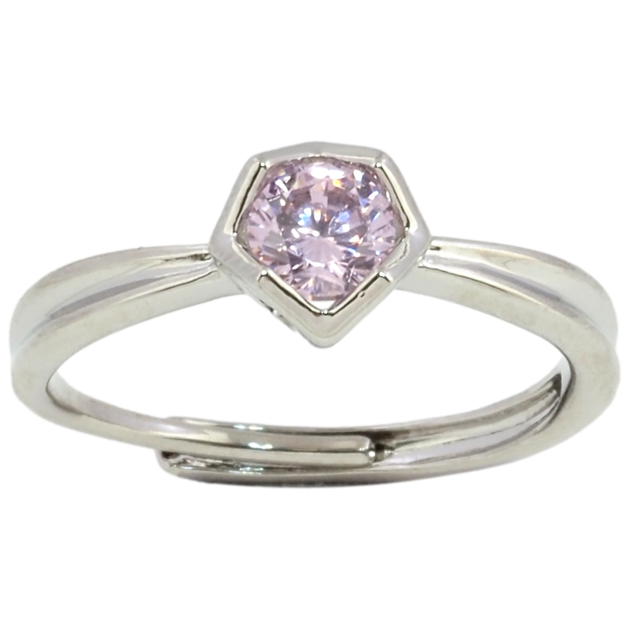 Каблучка Xuping Родій Рожевий фіаніт в оправі корона фото №1