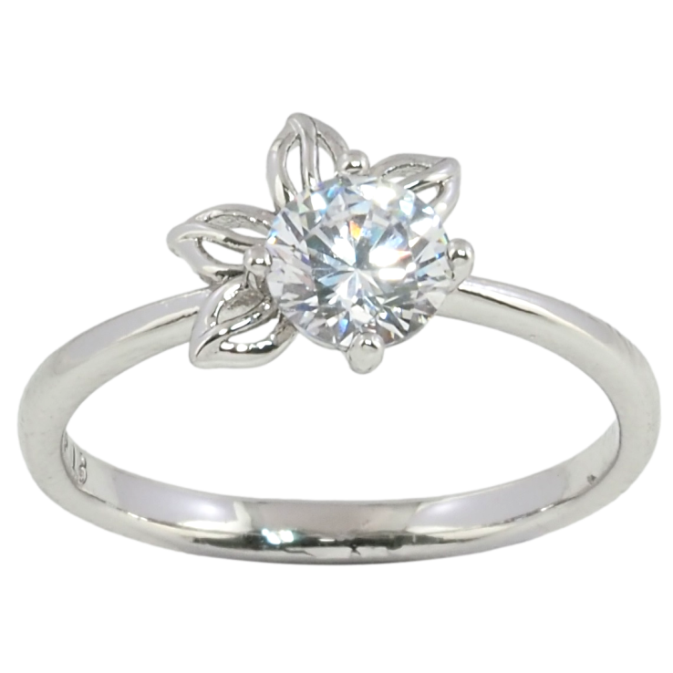 Каблучка Xuping Родій Квіточка з кристалом фото №4