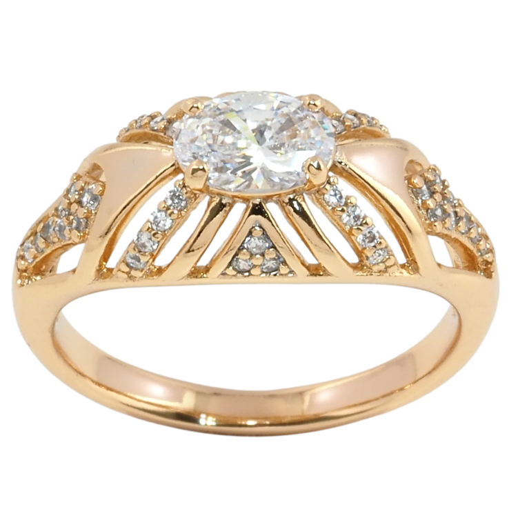 Кольцо Xuping Позолота 18K Декоративный узор с цирконием фото №16