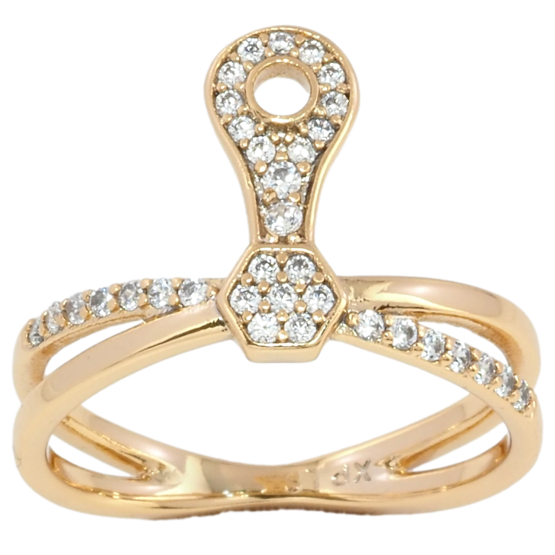 Каблучка Xuping Позолота 18K Декоративний візерунок із цирконієм фото №1