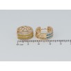 Сережки Xuping колір 18K колечки Доріжки кристалов з жовто-блакитною емаллю фото №2 Сережки Xuping колір 18K колечки Доріжки кристалов з жовто-блакитною емаллю фото №2