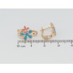 Серьги Xuping Позолота 18K английский замок Цветочки с цветной эмалью и цирконием фото №2