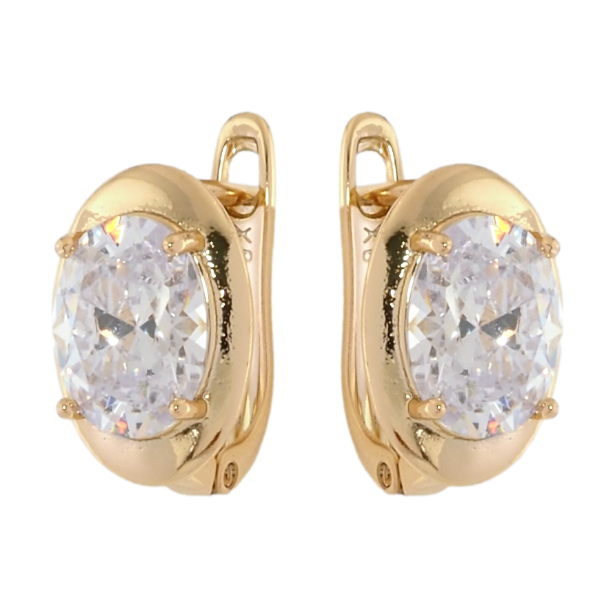 Сережки Xuping Позолота 18K англійський замок Фіаніти фото №1