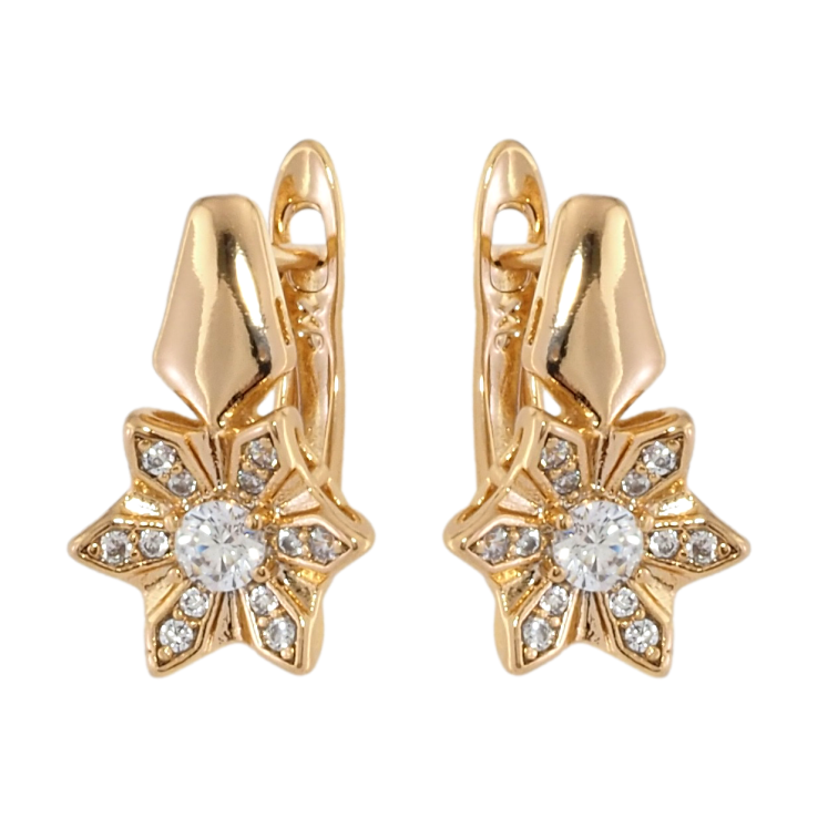 Сережки Xuping Позолота 18K англійський замок Квіточки з цирконієм фото №13 Сережки Xuping Позолота 18K англійський замок Квіточки з цирконієм фото №13