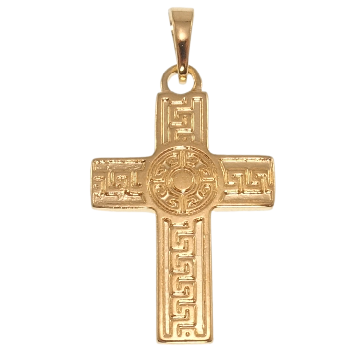 Кулон Xuping Позолота 18K Декоративний Хрест з меандровим орнаментом для ланцюжка до 5мм фото №13 Кулон Xuping Позолота 18K Декоративний Хрест з меандровим орнаментом для ланцюжка до 5мм фото №13