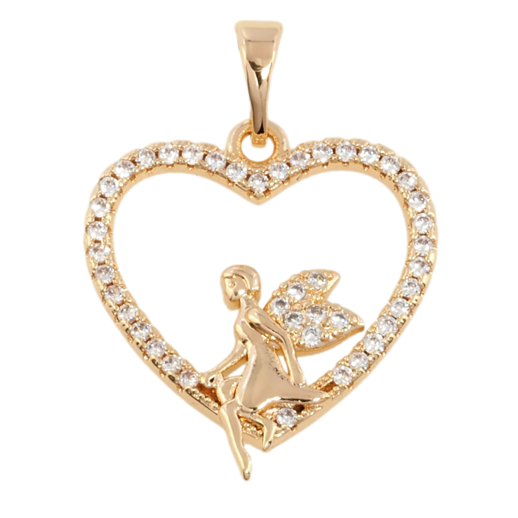 Кулон Xuping M&L Цвет 18К Сердечко с феей для цепочки до 5мм фото №3
