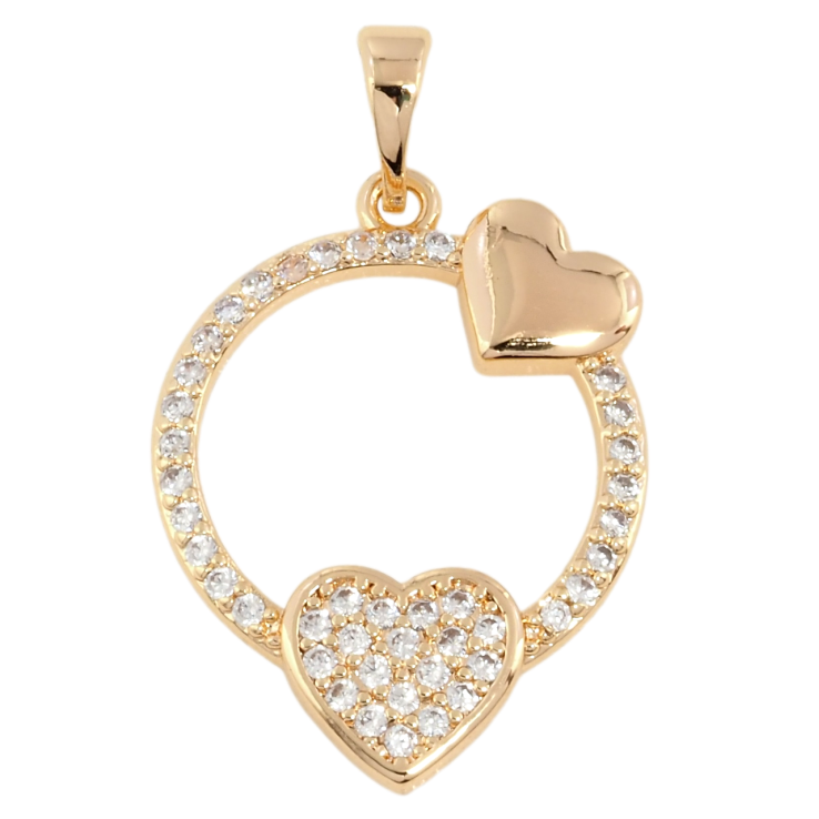 Кулон Xuping M&L Цвет 18К Колечко с сердечками для цепочки до 5мм фото №6