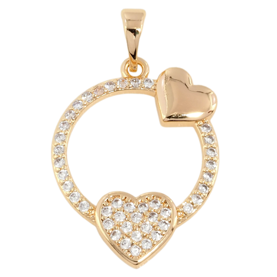 Кулон Xuping M&L Цвет 18К Колечко с сердечками для цепочки до 5мм фото №1