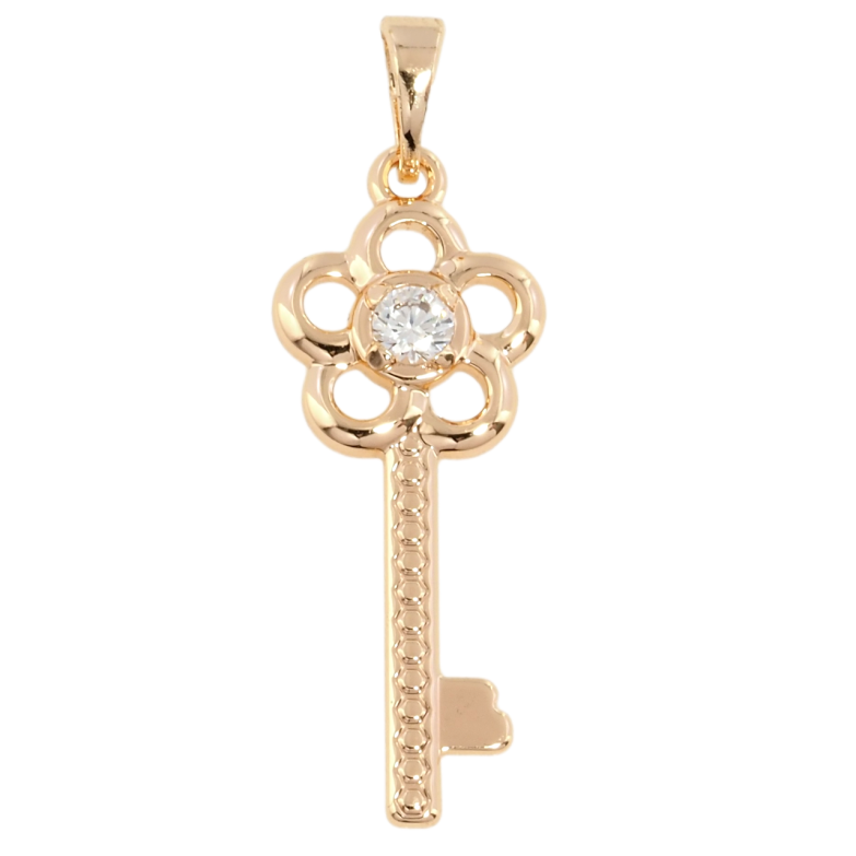 Кулон Xuping M&L Колір 18К Ключик-квіточка для ланцюжка до 5мм фото №1 Кулон Xuping M&L Колір 18К Ключик-квіточка для ланцюжка до 5мм фото №1