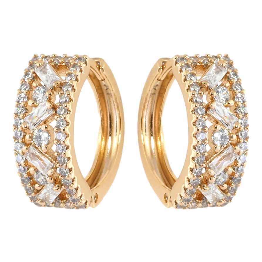 Серьги Xuping Позолота 18K колечки Инкрустация цирконием фото №1