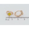 Серьги Xuping Позолота 18K колечки Ромбы с желтой эмалью и цирконием фото №2