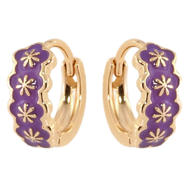 Серьги Xuping Позолота 18K колечки Узор с стреневой эмалью фото №15