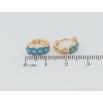 Серьги Xuping Позолота 18K колечки Узор с бирюзовой эмалью фото №2