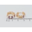 Серьги Xuping Позолота 18K колечки Узор с бело-сиреневой эмалью фото №2