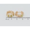 Серьги Xuping Позолота 18K колечки Узор с бело-салатовой эмалью фото №2