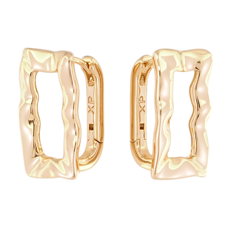 Сережки Xuping Позолота 18K колечка Фігурні прямокутники фото №1