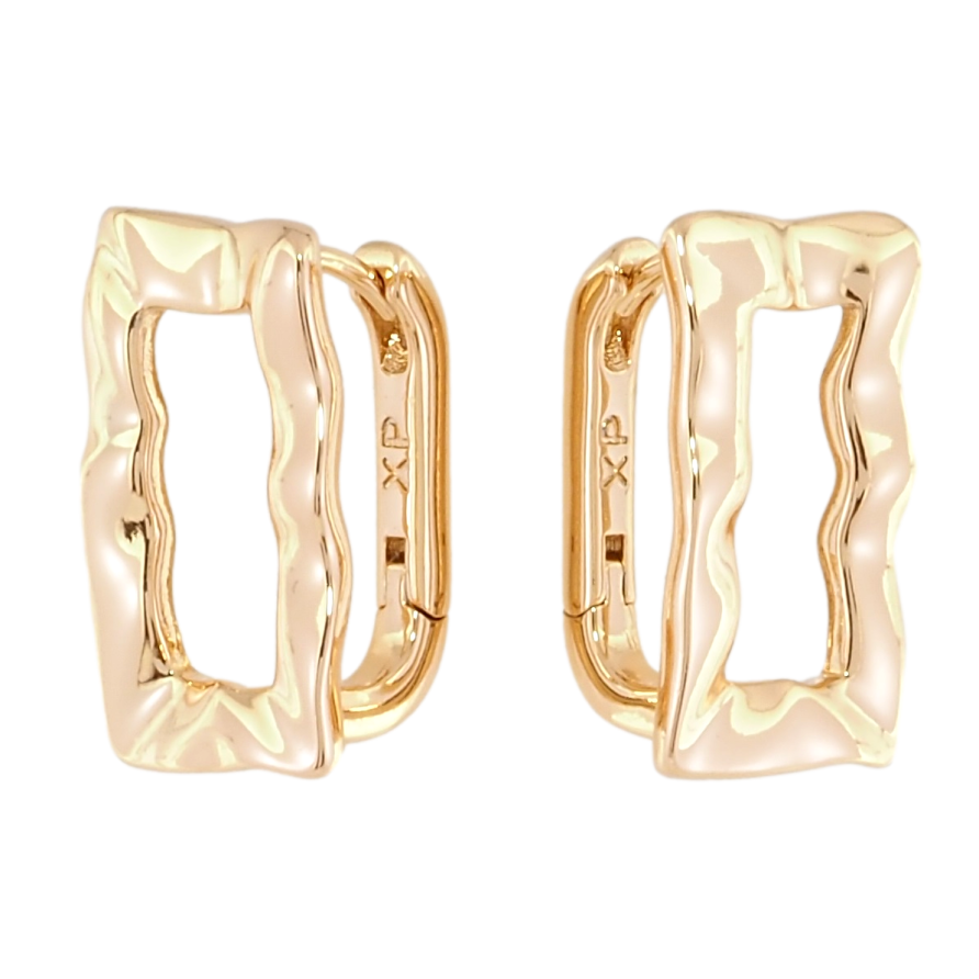 Серьги Xuping Позолота 18K колечки Фигурные прямоугольники фото №1