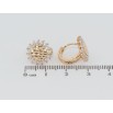Серьги Xuping Позолота 18K колечки Цветочки с цирконием фото №2