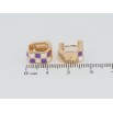 Серьги Xuping Позолота 18K колечки Шахматный узор бело-фиолетовой эмалью фото №2