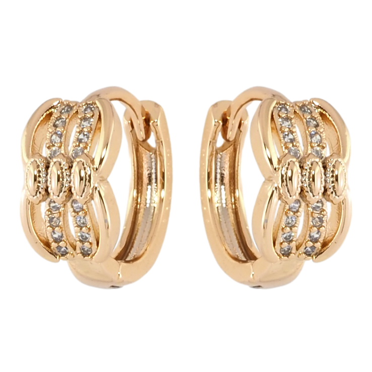 Серьги Xuping Позолота 18K колечки Декоративный узор с цирконием фото №8