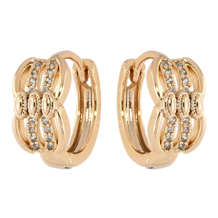Серьги Xuping Позолота 18K колечки Декоративный узор с цирконием фото №1