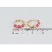 Сережки Xuping Позолота 18K колечка Візерунок з рожевою емаллю фото №2