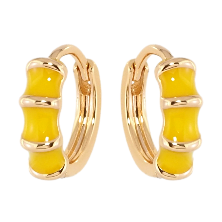 Серьги Xuping Позолота 18K колечки Узор с желтой эмалью фото №23