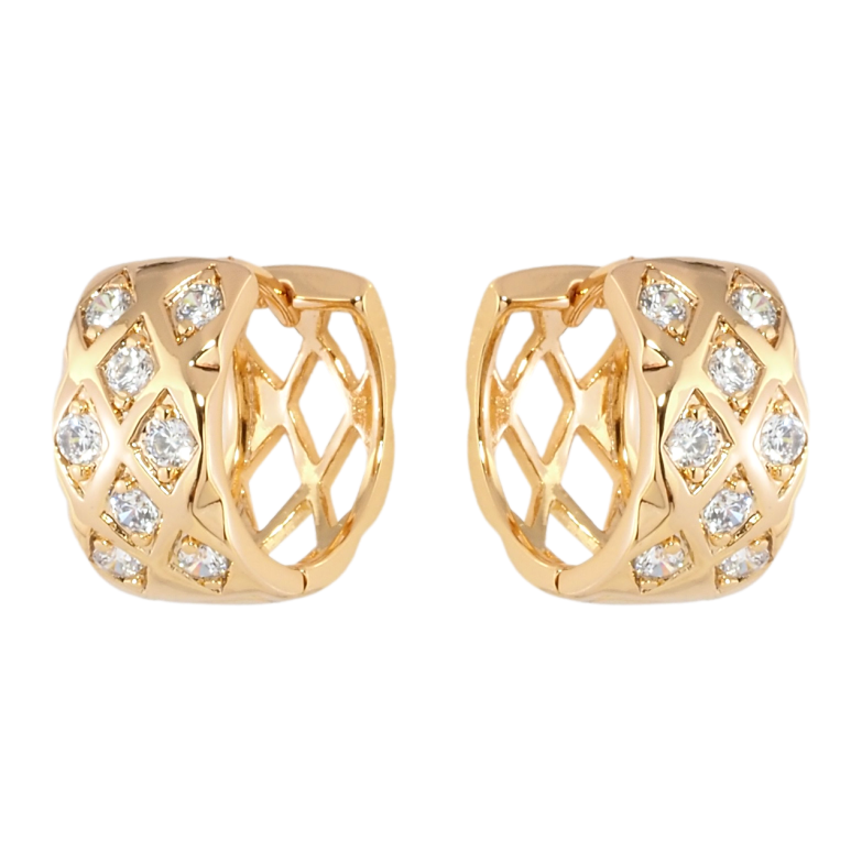 Серьги Xuping Позолота 18K колечки Инкрустация цирконием фото №6