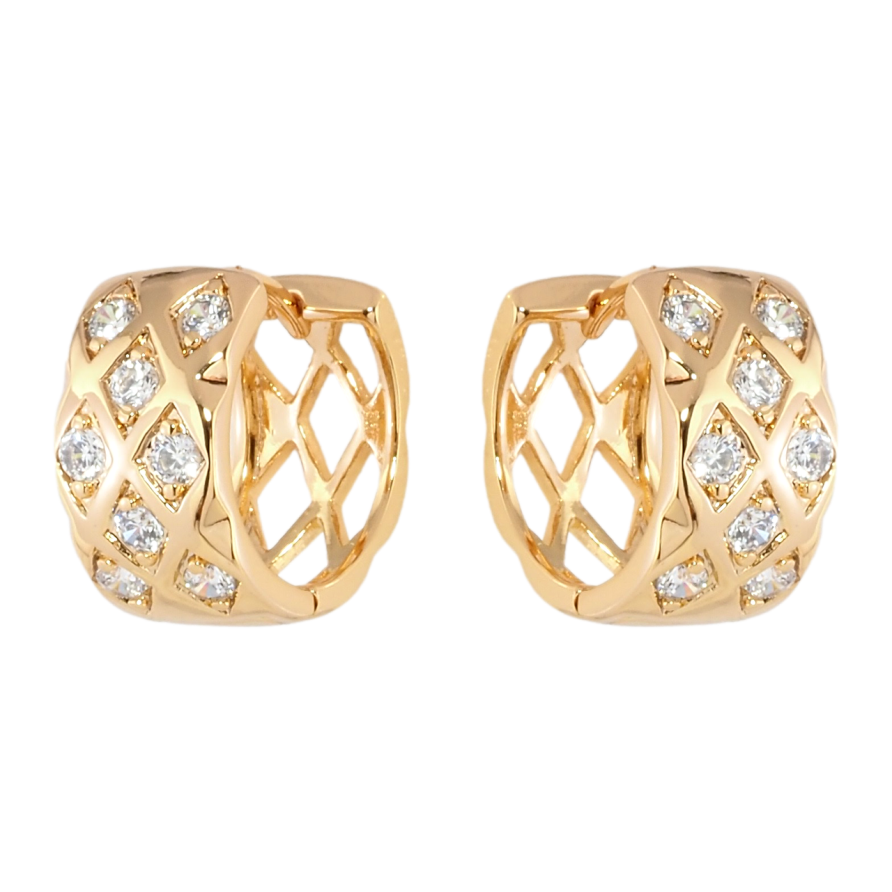 Сережки Xuping Позолота 18K колечка Інкрустація цирконієм фото №1