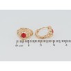 Сережки Xuping Позолота 18K колечка Візерунок із червоною емаллю фото №2