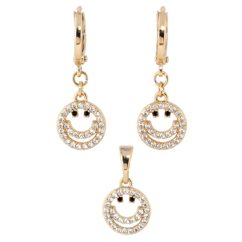 Набор Xuping Позолота 18K Серьги Кулон Смайлы с цирконием фото №13