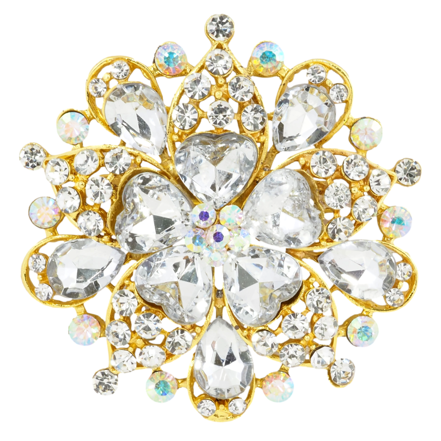 Брошка Квітка зі страз фото №1