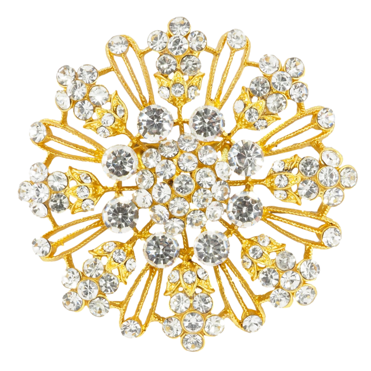 Брошь Снежинка со стразами фото №24