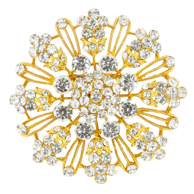 Брошка Сніжинка зі стразами фото №1