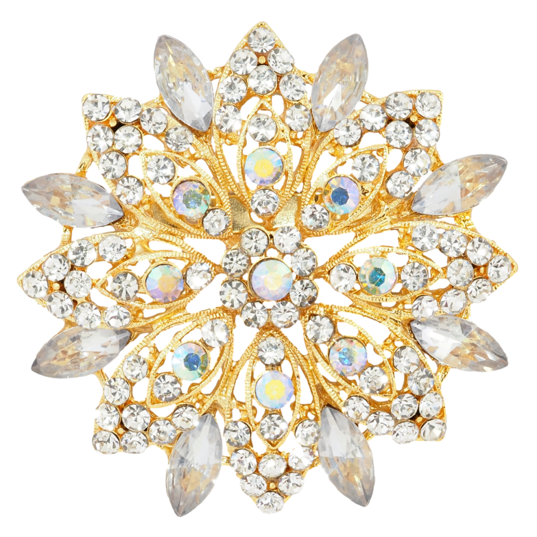 Брошь Цветок со стразами фото №1