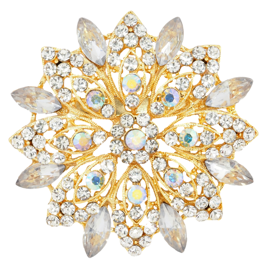 Брошь Цветок со стразами фото №1