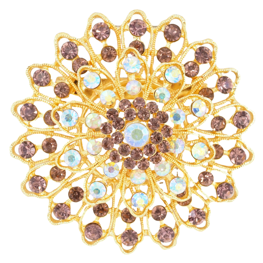 Брошка Квітка з бордовими стразами ІРЖАВА ГОЛКА! фото №1