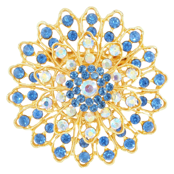 Брошь Цветок с синими стразами РЖАВАЯ ИГЛА! фото №22