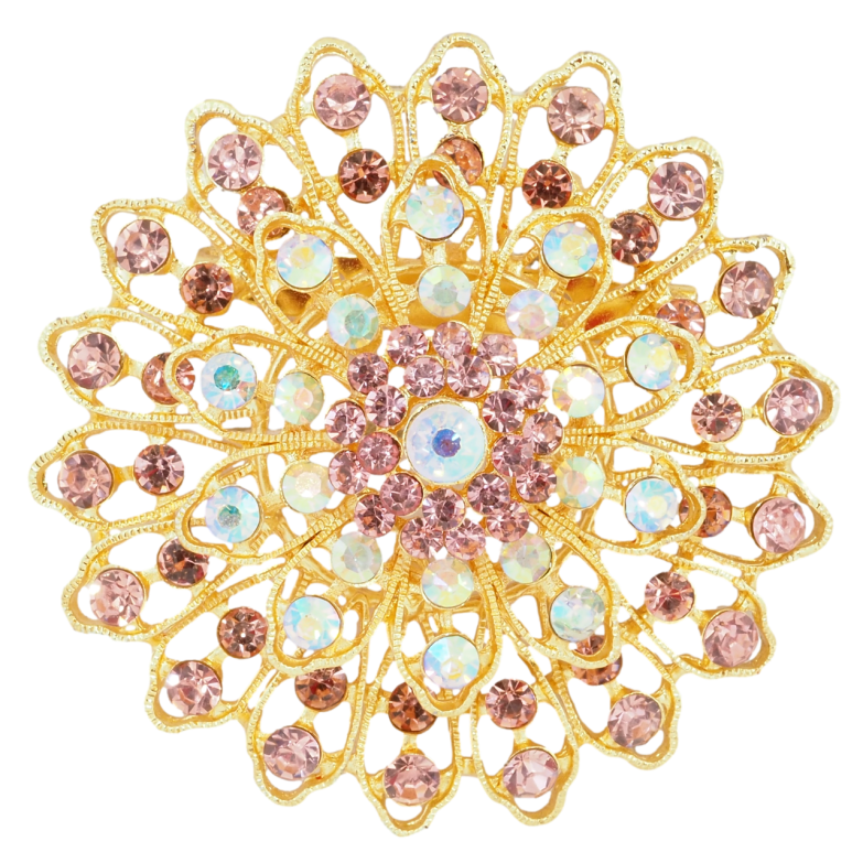 Брошка Квітка з рожевими стразами ІРЖАВА ГОЛКА! фото №1