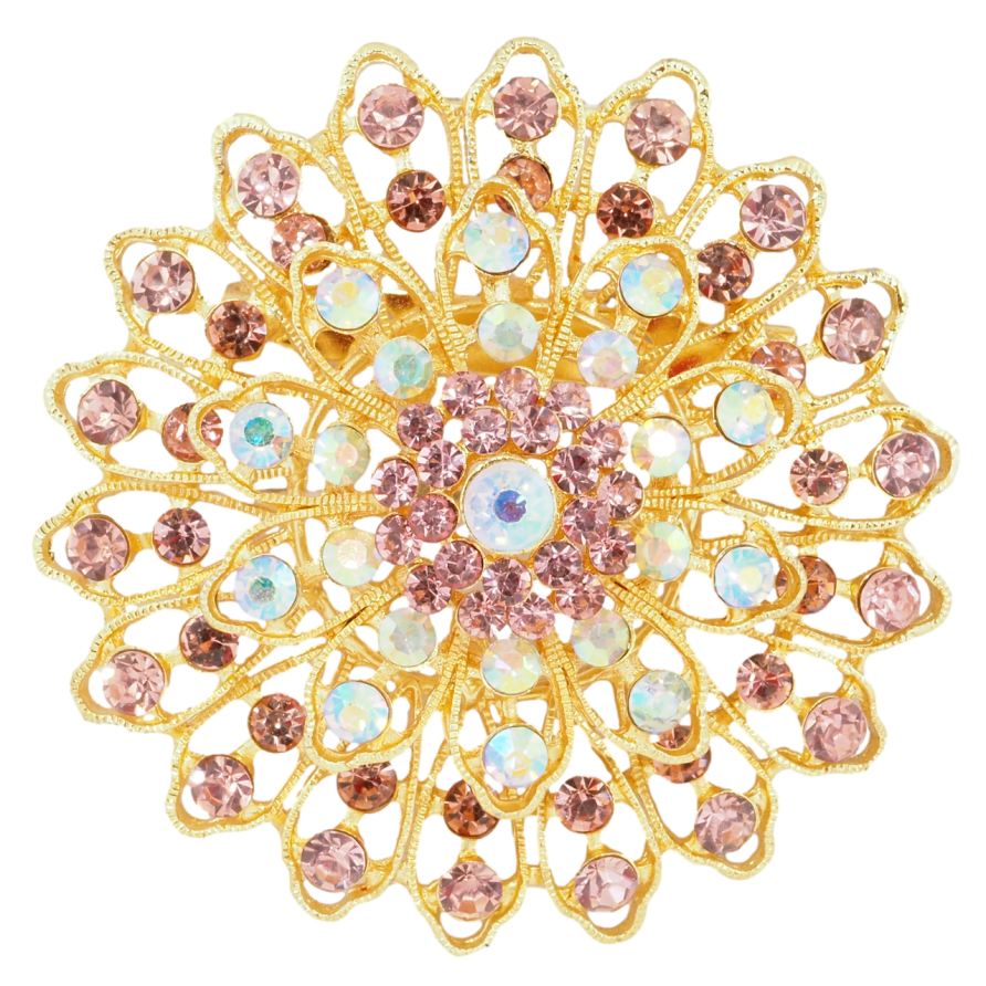 Брошь Цветок с розовыми стразами РЖАВАЯ ИГЛА! фото №1