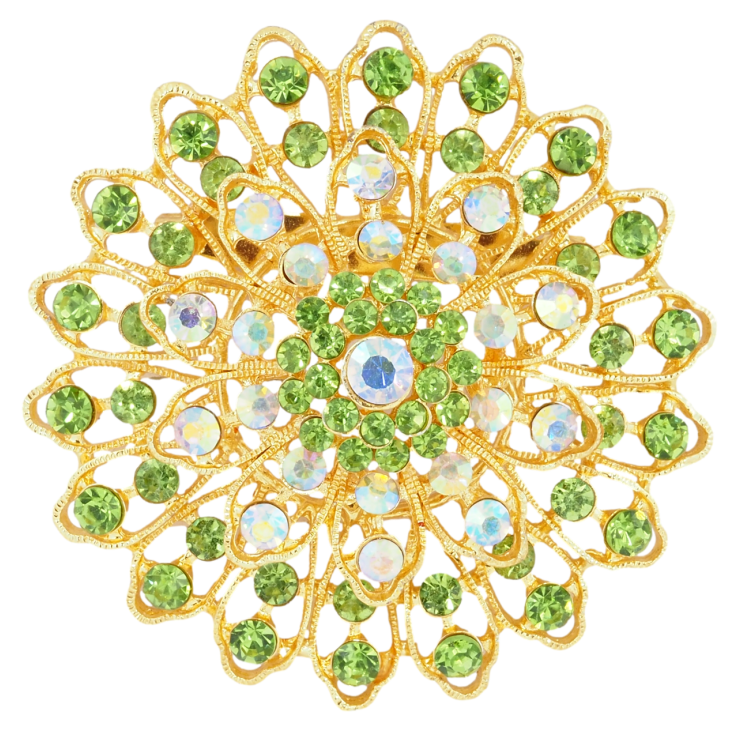 Брошка Квітка з зеленими стразами ІРЖАВА ГОЛКА! фото №19