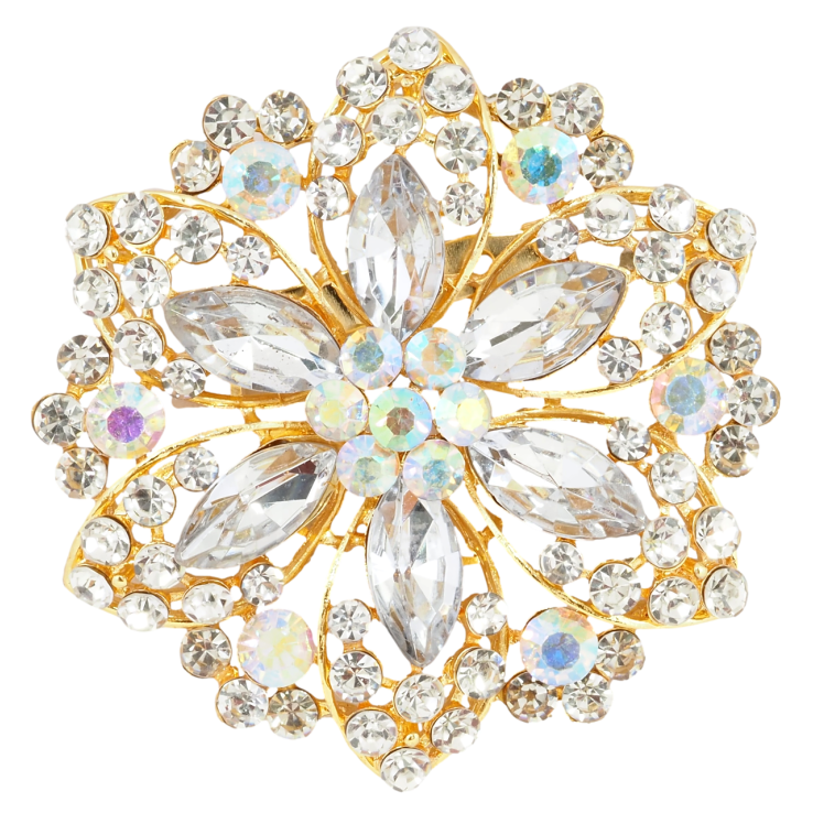 Брошка Квітка зі стразами фото №3