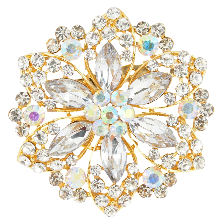 Брошка Квітка зі стразами фото №1