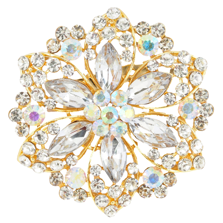 Брошка Квітка зі стразами фото №1