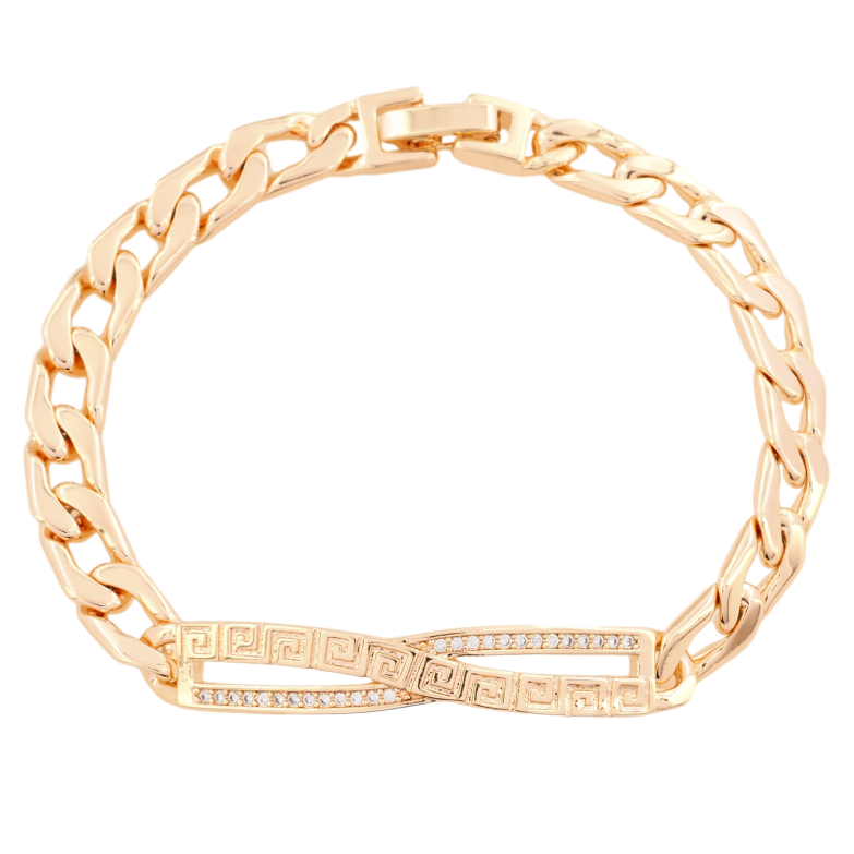 Браслет Xuping M&L Колір 18К Ланцюжок з декоративною вставкою довжина 18.5см х 7мм фото №1