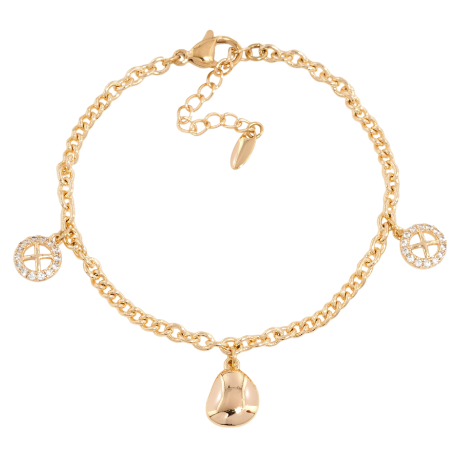 Браслет Xuping M&L Колір 18К Ланцюжок з підвісками довжина з доп.ланцюжком 17-21см х 3мм фото №1