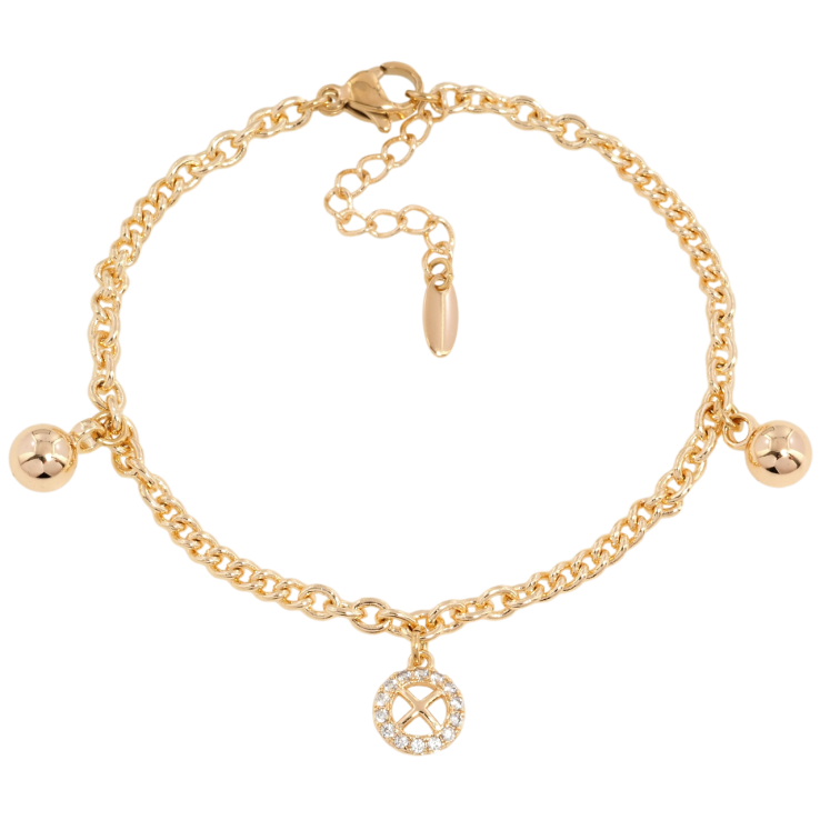 Браслет Xuping M&L Колір 18К Ланцюжок з підвісками довжина з доп.ланцюжком 17.5-21см х 3мм фото №21 Браслет Xuping M&L Колір 18К Ланцюжок з підвісками довжина з доп.ланцюжком 17.5-21см х 3мм фото №21