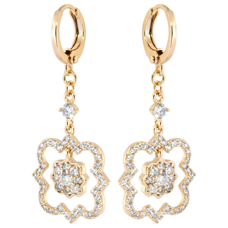 Сережки Xuping Позолота 18K підвіски на колечках Декоративні підвіски з цирконієм фото №7